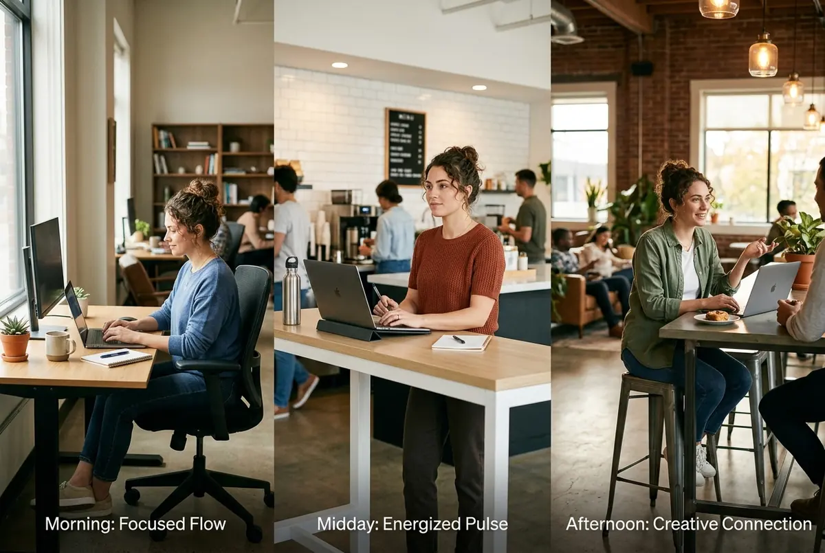 IMAGE — varied sitting positions through workday