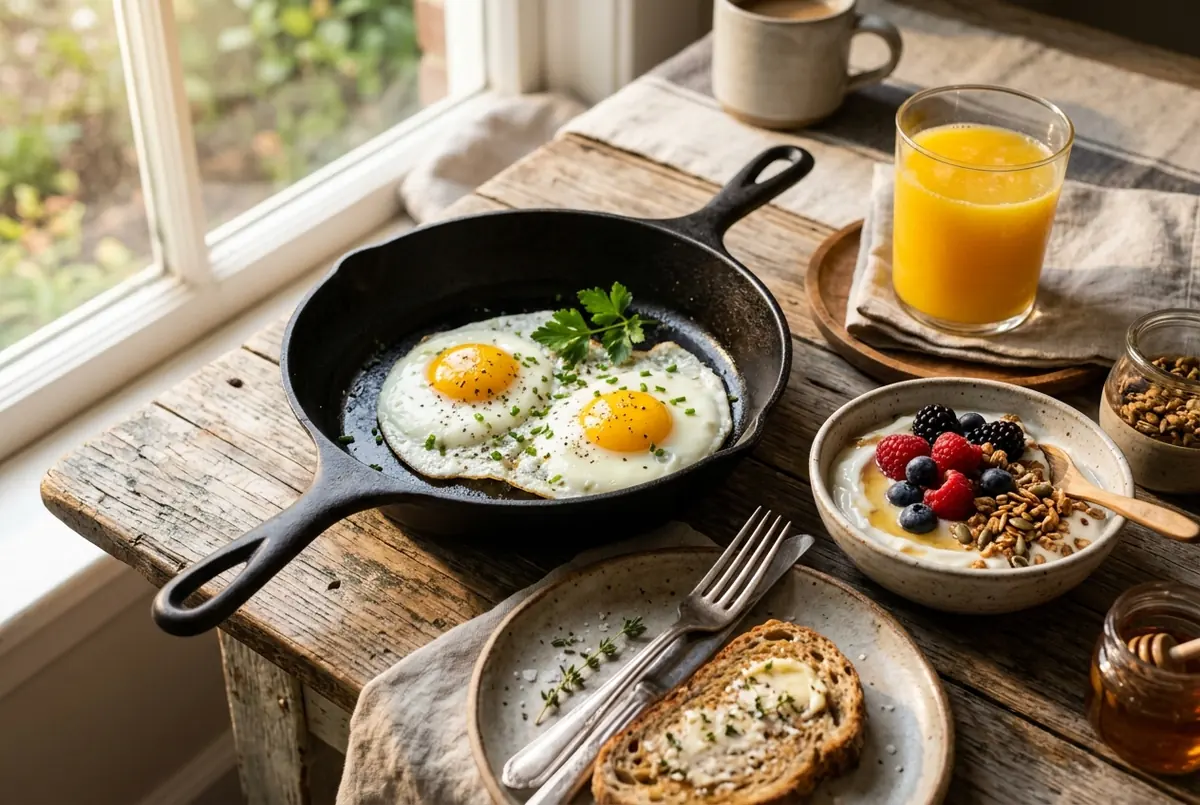 IMAGE — protein sources: eggs, fish, beans, yogurt