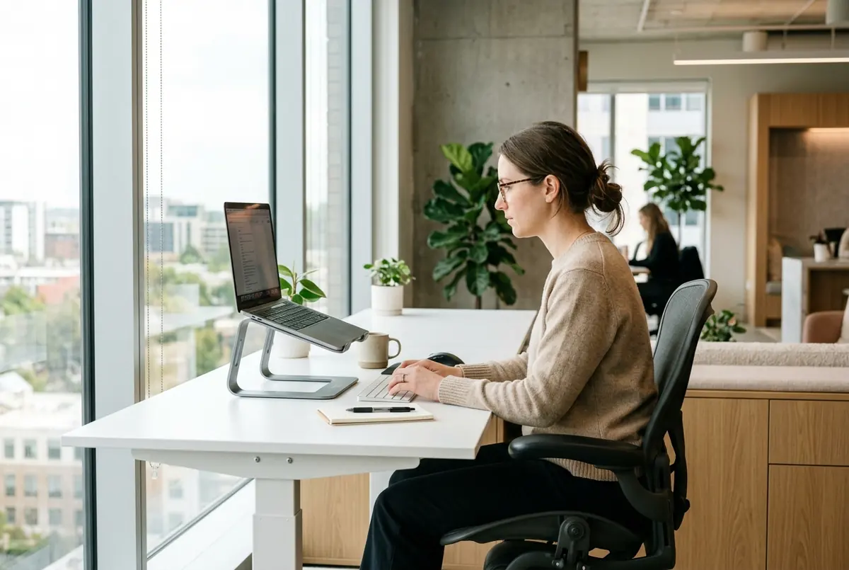 IMAGE — office worker at desk, long sitting session