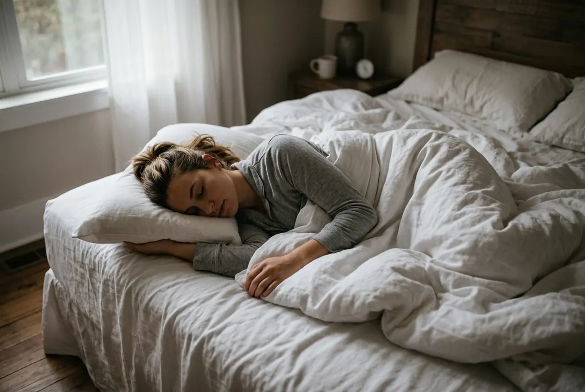 IMAGE — sleeper on side with pillow support