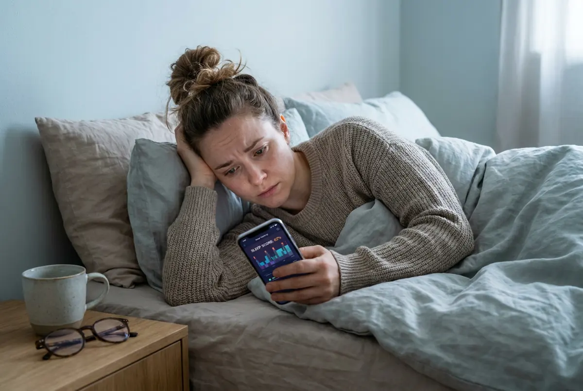 IMAGE — sleep tracker ring and morning phone screen
